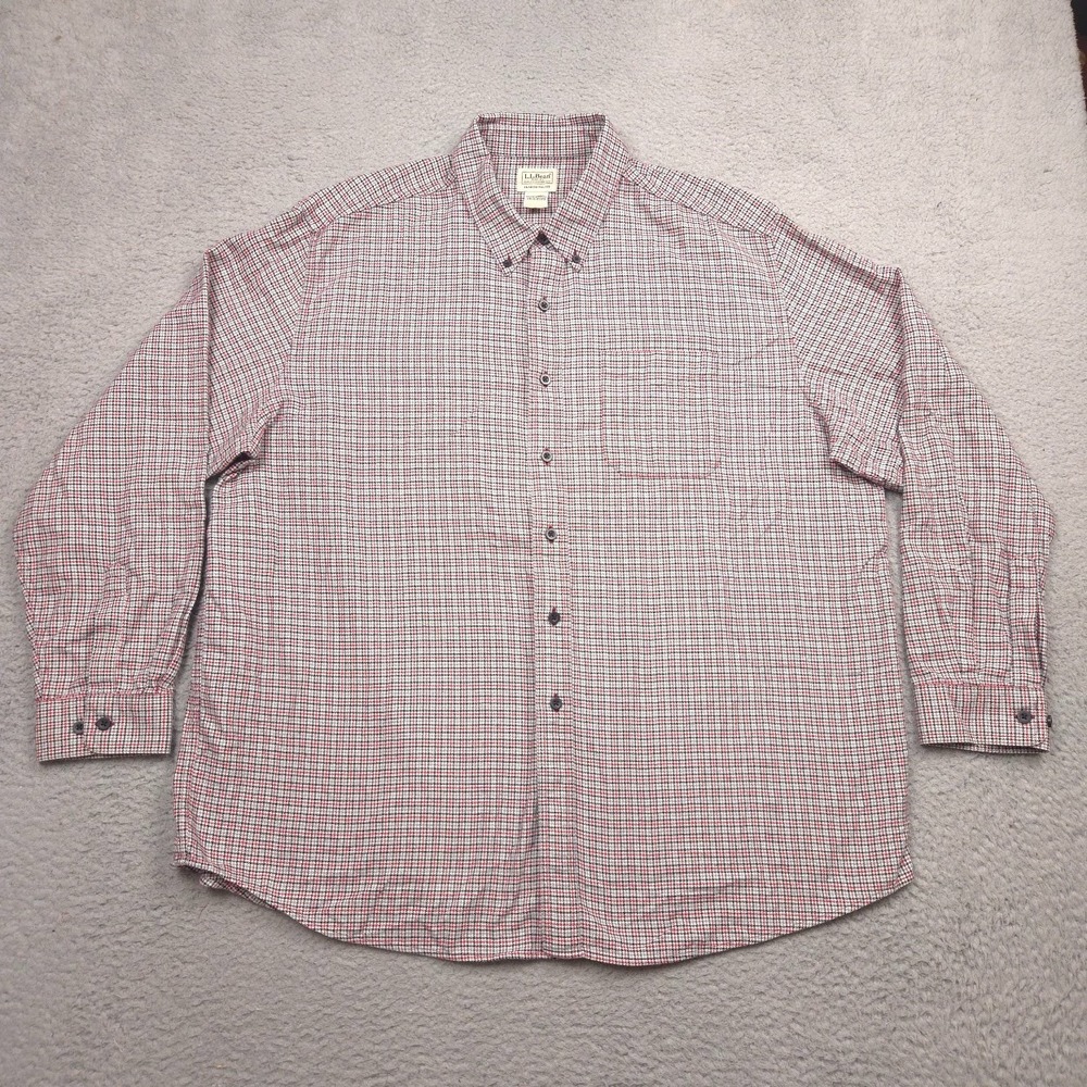 L.L.Bean Wicked Good Flannel Shirt Men XXL Houndstooth Traditional Fit Cotton